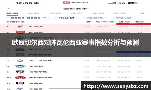 欧冠切尔西对阵瓦伦西亚赛事指数分析与预测